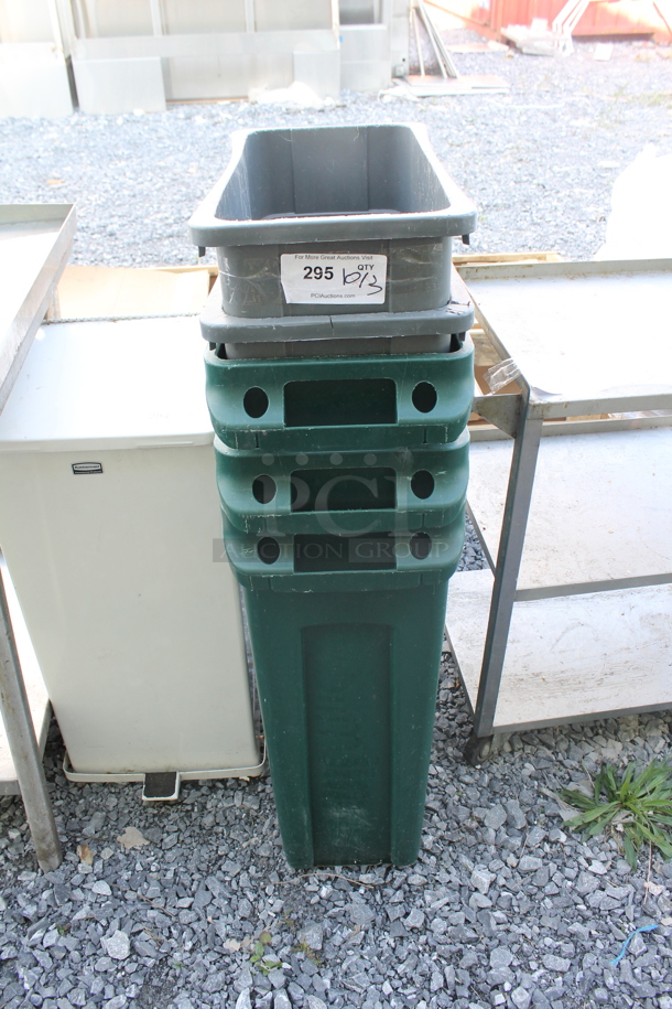 5 Poly Slim Jim Trash Cans. 5 Times Your Bid! - Image 1 of 2