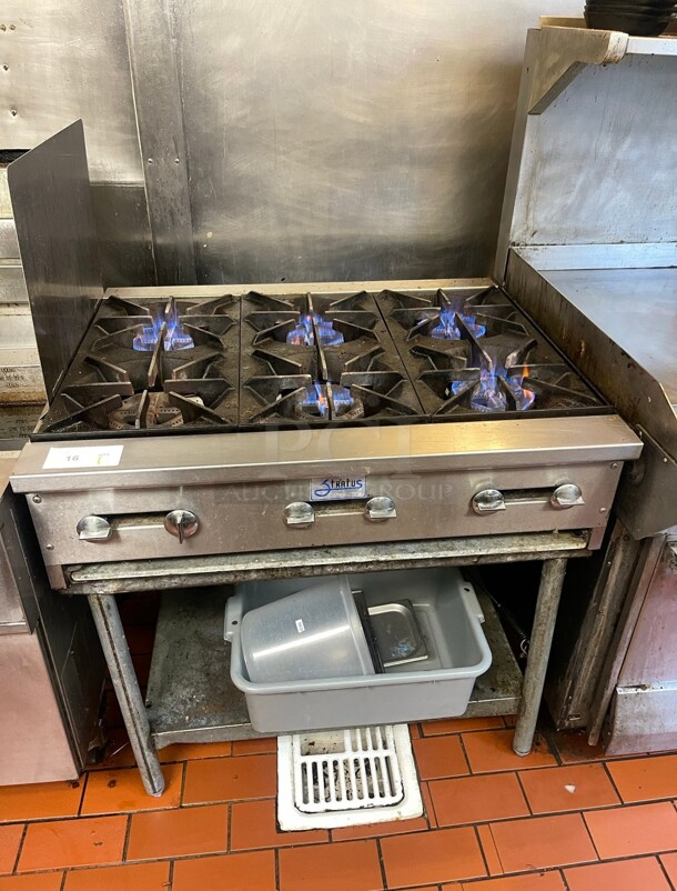 Stratus SHP-36 36 inch Hot Plate 6 Burner Gas Counter Top Open Burner Commercial - Image 1 of 6