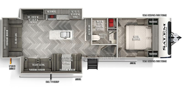 ? 2021 Forest River Salem Hemisphere 271RL-W 34ft 7in Travel Trailer With Upgraded Options Package & VIP Package. ? Includes All Original Paper Work. In LIKE NEW CONDITION minus a scratched piece of flooring on the kitchen side by the push out (see Photos).

MORE PHOTOS ON NUMBER 420 - Video on our Facebook Page: PCI Auctions West Coast
TRAVEL TRAILERS STANDARD FEATURES
• Extra Large Pass Thru Storage
• Versa Queen in Bunk Slides Standard
• European Oak colored horizontal plank linoleum Flooring
• Outside Kitchen Standard (270FKS, 273RL, 310BHI, 314BUD)
• Saddle colored wood cabinetry w/ matte black hardware
• Side-Mounted Heat Ducts
• Pantry Doors w/ Glass Inserts & Motion Sensor Pantry Lights
• Stackable Washer/Dryer Prep Std. on 270FKS, 308RL, 310BHI
• 7-Way “Rain Defense” Plug Holder (Front Frame)
• Wide Stance Axle System
• 2-Tone Painted Fiberglass Front Cap with Automotive Windshield
(N/A Windshield 308RL)
• Hidden Hinges on Cabinet Doors
• 50 Amp Service Standard
• 10 CU FT Black Refrigerator (12V)
• Laminated “Aluma Frame” Sidewalls and Floor with Block
Foam Insulation
• Heated & Enclosed Underbelly
• Radial Tires with Black-Accented Aluminum Rims
• Interior Grab Handle at Entry Door
• Shaded Pet Tether/Security Hook
• LED-Lit Theater Seating with Recliners (Most Models) • Designer’s Choice Luxury Comforter
• Exterior Bottle Opener

UPGRADED OPTIONS PACKAGE (INCLUDED)
• High Rise Faucet with Pull-Out Sprayer
• Spare Tire & Carrier
• Outside Shower
• 15,000 BTU A/C Ducted with Quick Cool
• Ivory Performance Colored Exterior Fibererglass with
Smoked Quartz Metallic Accents • Central Switch Center
• Solar Prep
• Lippert “On The Go” Ladder Prep • LP Quick Connect
• Extra Wide 30” Entrance Door
• Tri-Fold Sleeper Sofa or Theater Sofa

VIP PACKAGE (INCLUDED)
• Extra Large Max-Tint Panoramic Window Package
• 12V Heat Pads on All Holding Tanks
• Recessed Glass Stove Top Cover
• Midnight Glass Range Hood
• Midnight Glass Microwave
• Back Up Camera Prep
• Step Above Aluminum Entry Steps (Main Entry Door)
• 50” LED TV & Furrion Soundbar with FM, Bluetooth, HDMI, & USB • Stainless Steel, Single Bowl Undermount Sink with Roll Up
Sink Cover
• Power Stabilizer and Tongue Jacks
• Friction Door Hinge
• Baggage Door Magnets and Easy Pull Slam Latches
• LED Awning, Front Cap, Marker and Tail Lights
• 31” Glass Mirror Front Electric Fireplace
• Porcelain Toilet - Image 2 of 12