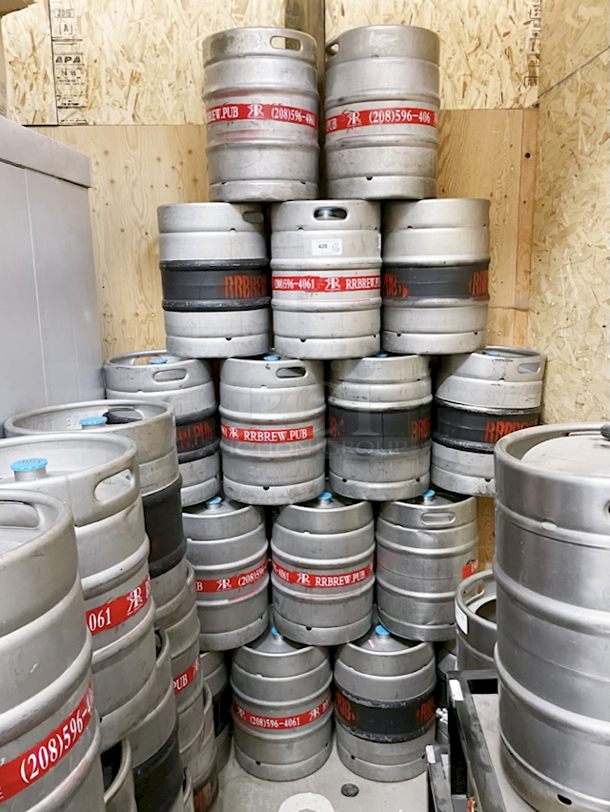 AWESOME!! 50 Liter Sanke Kegs, Stainless Steel. 50 Liters = 13.2 gallons = 105 pints = 140 x 12oz bottles/cans = 26 growlers. 16x Your Bid - Image 1 of 1