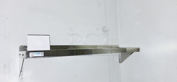 LIKE NEW Condition! GSW USA WS-W1248 12" x 48" S/s Wall Mount Shelf w/Mounting Brackets - Image 1 of 3
