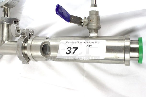 NEW/NEVER USED GW KENT Keg-2-Keg Quick Carb Sankey Keg System. Includes Inline-carbonation stone set up, valves and fittings. Built-in with sight glass, Tee, and sanitary pressure gauge. - Image 4 of 4