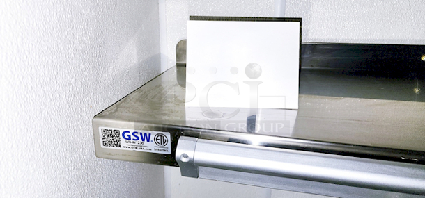 BARELY TOUCHED!! GSW USA WS-W1236 12" x 36" Stainless Wall Mount Shelf w/ Mounting Brackets & Ticket Rail - Image 3 of 3
