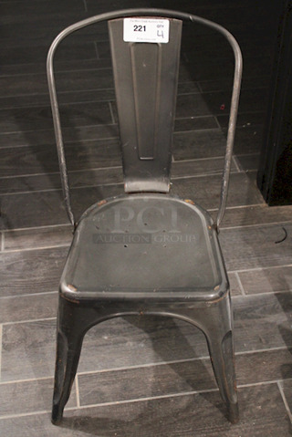FDW Restaurant Dining Chairs, Indoor/Outdoor, Metal, 18 Inch Seat Height. 4x Your Bid