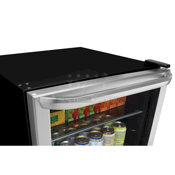 SWEET DEAL! Frigidaire 21.5-in W 138-Can Capacity Stainless Steel Freestanding Beverage Refrigerator with Glass Door, Electronic Controls,  LED Display, SpaceWise Adjustable Glass Shelves - Image 3 of 8