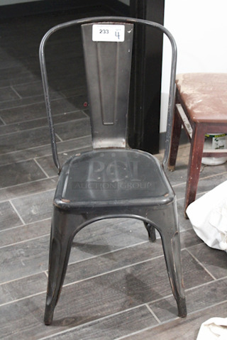 FDW Restaurant Dining Chairs, Indoor/Outdoor, Metal, 18 Inch Seat Height. 4x Your Bid