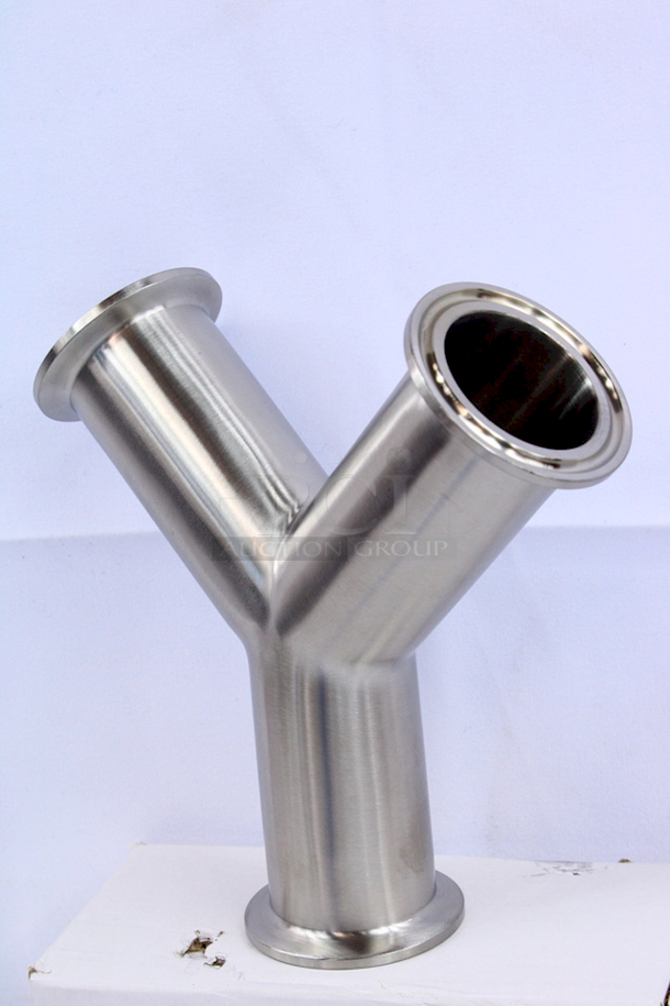 NEW – NEVER USED!! Glacier Tanks  1-1/2” Tri-Clamp True Wye. Wyes offer an evenly Divided Bi-directional Splitter, or Dual Flow Combiner. 6-1/2x 2”x 6-3/4”  - Image 4 of 6
