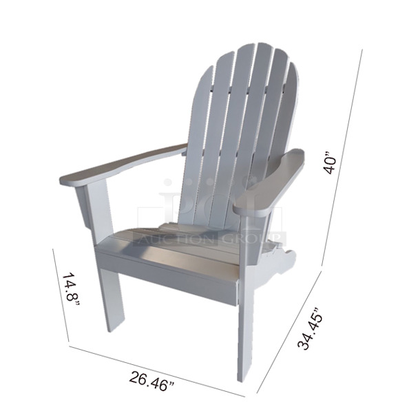 LOUNGE!! Mainstays Wood Outdoor Adirondack Chair, White Color - Image 6 of 9