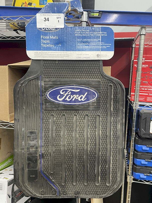 SWEET! Officially Licensed Ford Cars & Trucks Floor Mats - Trim To Fit. Contains (2) Floor Mats - Image 1 of 5