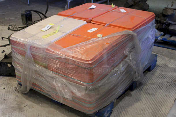 HUGE LOT! Cambro 1826220 Fiberglass Camtray® Cafeteria Tray - 25 3/4"L x 17 4/5"W., 1 Stack of 56 Trays. 56 Times Your Bid.  - Image 4 of 6