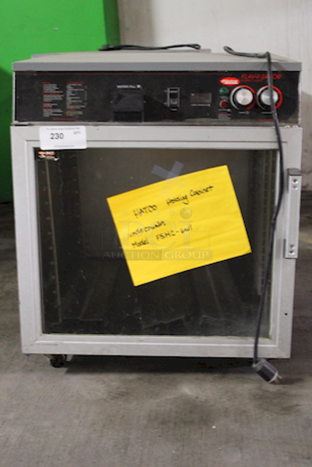 SWEET! (2) Hatco FSHC-6W1 1/2 Height Insulated Mobile Heated Cabinet w/ (6) Pan Capacity, 120v. 25-1/2 in. W x 29-3/4 in. D x 32 in. H. In Working Order. 