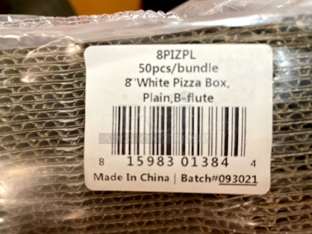 3/4 Full Pack of 8" White Pizza Boxes, Plain, B-Flue - Image 2 of 3