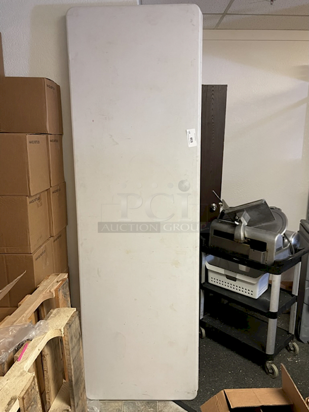 6ft White Table With Fold Out Legs.  - Image 1 of 1
