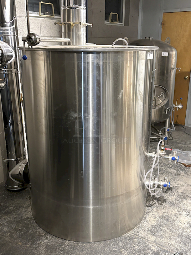 BRAND NEW/NEVER FIRED Forgeworks Stainless Steel 7 Barrel (320 Gallon) Franken Kettle-Whirlpool Combo Model 7KU With Midco Economite Burner (Natural & Propane Compatible) And Keyway. Uninsulated, Single Wall, Gas Fired. Certified Never Used. 48x71 - Image 2 of 11