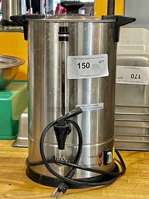 WHAT A STEAL!! Avantco 177CU55ETL 45 Cup (225 oz.) Double Wall Coffee Urn, 120VAC, 60Hz, 950W, 9”x9”x17” 