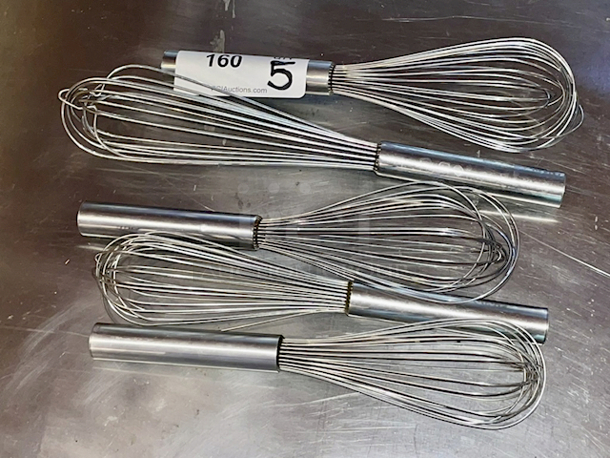 5 Stainless Steel Wire Whisks. 5x Your Bid - Image 1 of 1