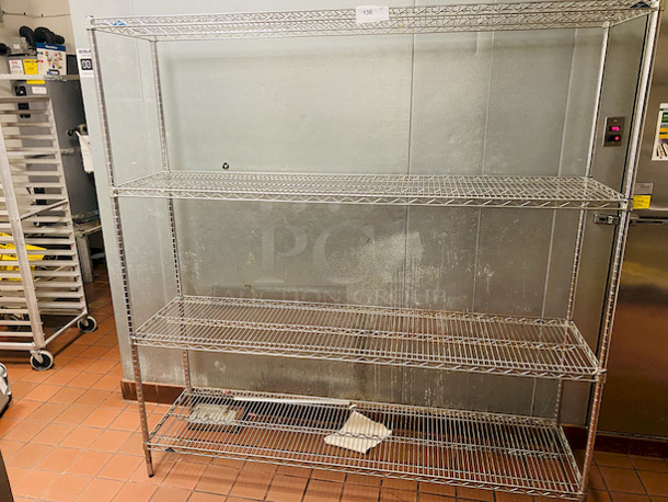 BEAUTIFUL! Metro 72" (4) Shelf Wire Rack Kit with (4) 74" Posts on Commercial Casters. 

Condition: 7/10
72x18x74 - Image 1 of 4