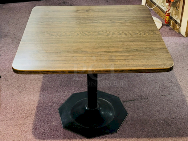 SWEET! 35-1/2” Square Wood Table With Heavy Duty Weighted Octagon Base. 33-1/2x35-1/2x29 - Image 2 of 2