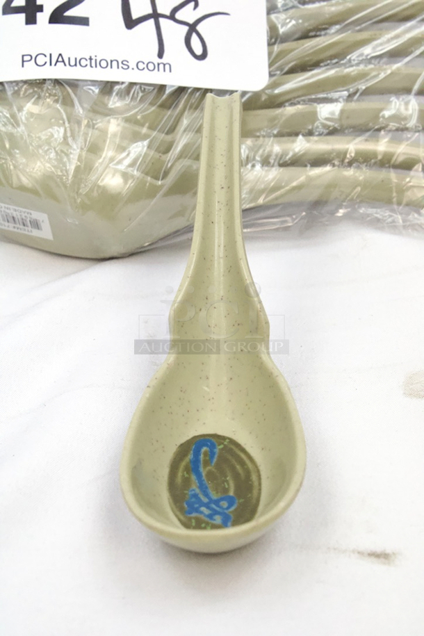 AUTHENTIC! Thunder Group 7100J Traditional  Wei 1 oz. Melamine Soup Spoon With Hooked End. 60x Your Bid - Image 5 of 6