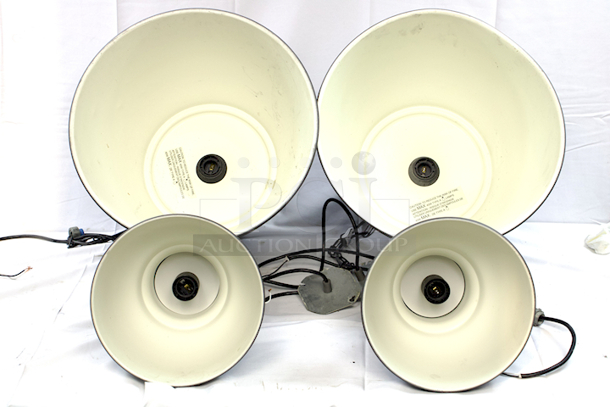 NICE! (4) Round Hanging Light Fixtures, (2) Small, (2) Large.  - Image 2 of 4
