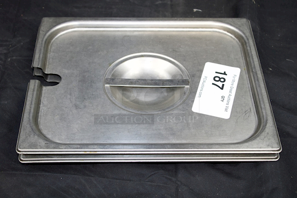 Pair Of Slotted 1/2 Pan Lids - Image 1 of 2