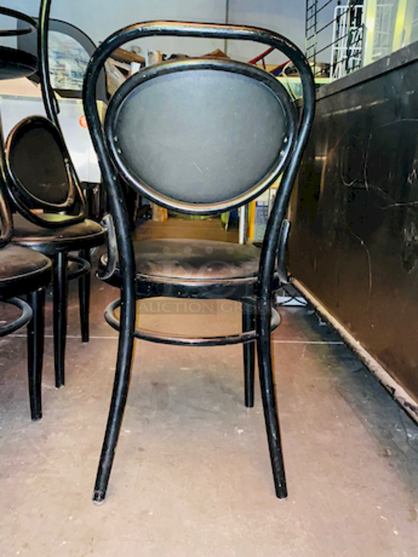 NICE!! LOT of 12 Padded Metal Chairs, Black. 

12X Your Bid - Image 3 of 5