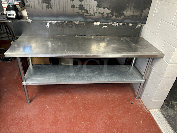 LIKE NEW! Stainless Steel Work Table With Under-Shelf...Please don't mind the dust. 72x24x34 - Image 3 of 5