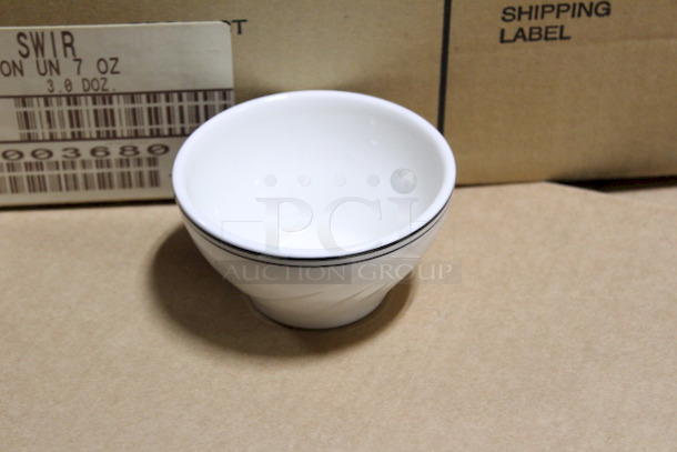 NEW! Syracuse China 9003680 Cascade 7 oz. Bouillon, Ebony Swirl, 3-1/4" 50x Your Bid. - Image 3 of 4