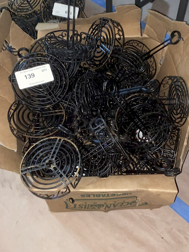 HUGE LOT! American Metalcraft WBCC6 Black Round Wrought Iron Scroll Design Condiment Caddy - 6 1/4" x 9". 20x Your Bid - Image 2 of 3