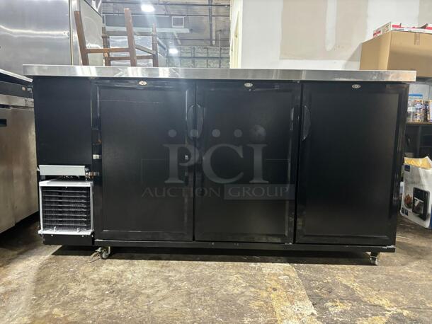 Dukers - DBB72-M3, Commercial 3-Door Back Bar and Beverage Cooler
 - Image 1 of 5
