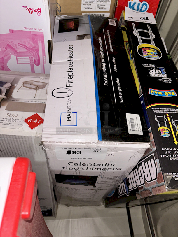 NEW!!  Mainstays 22'' Freestanding or Wall Mounted Fireplace, Black, WFP-22C. 120v - Image 3 of 3