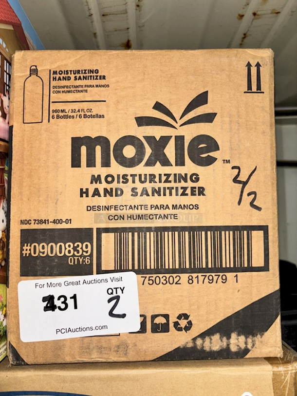 2 CASES!! Moxie Moisturizing Hand Sanitizer - Each Box Contains 6 Individual 32.4 Fl Oz. Bottles. 2X Your Bid - Image 1 of 1