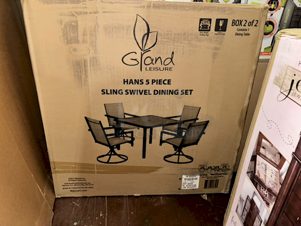 BOX 2 of 2 - Better Homes & Gardens HANS 5 Piece Sling Swivel Dining Set - Dining Table Only	