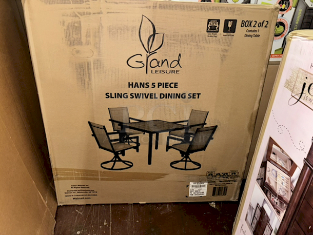 BOX 2 of 2 - Better Homes & Gardens HANS 5 Piece Sling Swivel Dining Set - Dining Table Only	 - Image 1 of 3