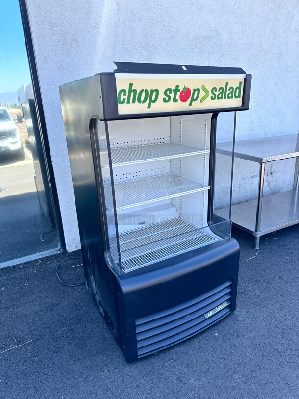 Late Model True TAC-14GS 30 inch Vertical Open Air Cooler w/ (4) Levels, Black, 115v Working - Image 1 of 10