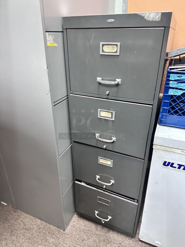 Cole Steel Vertical File Cabinet - Letter, 4 Drawer, Gray - Image 5 of 5
