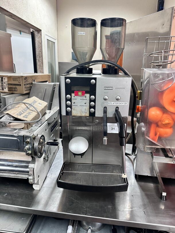 Certified Working! Franke Evolution Commercial 1 Step Super Automatic Espresso Machine NSF 220 Volt 1 Phase  - Image 3 of 9