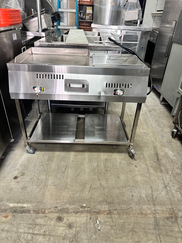 Like New Portable Commercial Propane griddle and Steamer Tested and Working! - Image 3 of 9