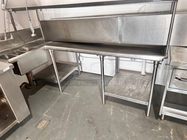Commercial Stainless Steel Dishwasher Table with  Sink 
94x32x78 - Image 6 of 8