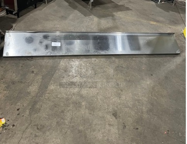 All Stainless Steel! Wall Mounted Commercial Shelf With Backsplash! - Image 1 of 4