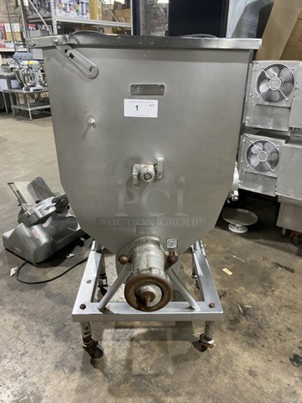 WOW! Hobart Heavy Duty Commercial Meat Mixer/Grinder Machine! Model 4346 Serial 27168762! 208V 3 Phase! Working When Removed! On Casters!  