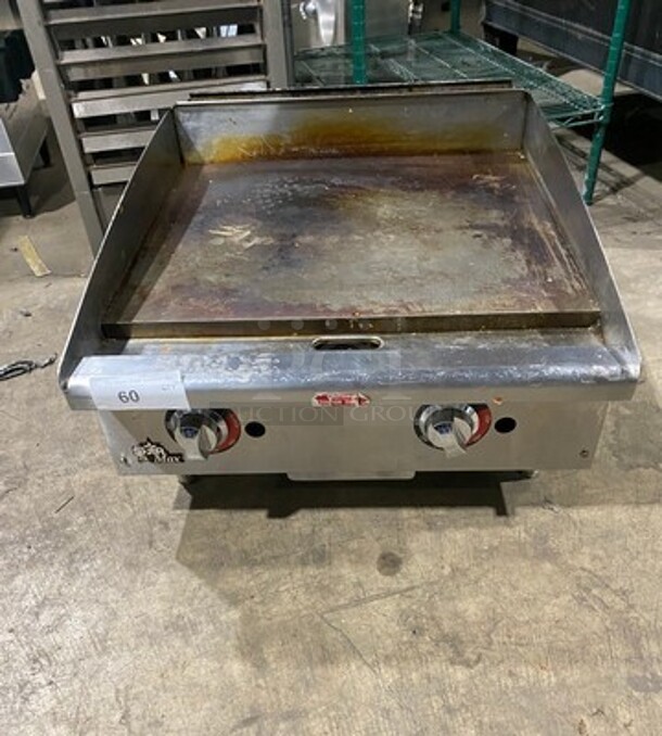 Star Max Commercial Countertop Natural Gas Powered Flat Top Griddle! With Back And Side Splashes! All Stainless Steel! On Small Legs! - Image 1 of 7