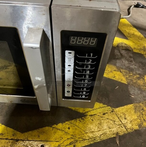 Amana Stainless Steel Commercial Countertop Microwave Oven! Working When Removed! Model RMS10TS  120V 1PH  - Image 2 of 7