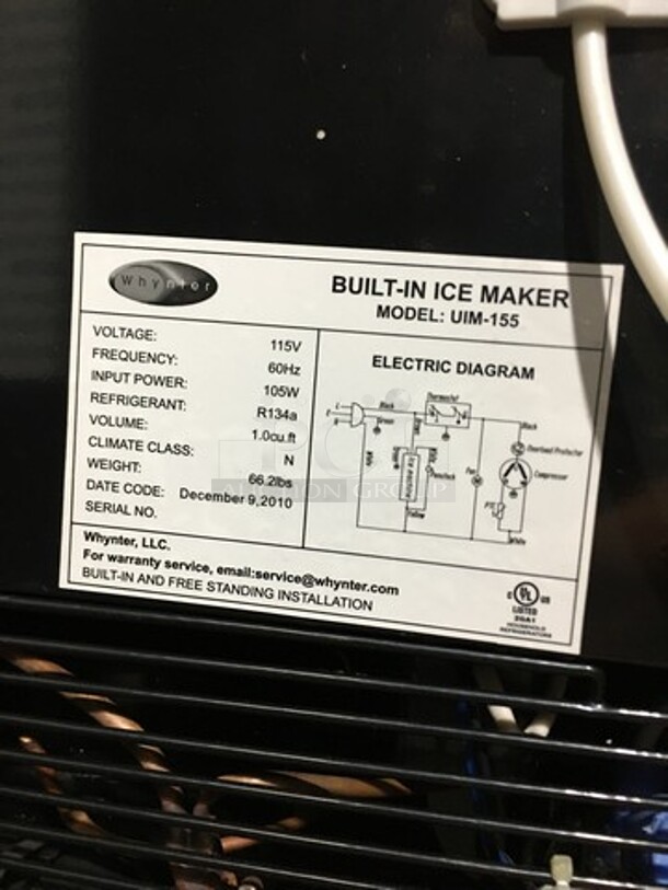 SCRATCH-N-DENT! Whynter Undercounter Built In Ice Maker! 12LB Ice Capacity! All Stainless Steel! Model: UIM155 115V - Image 5 of 8