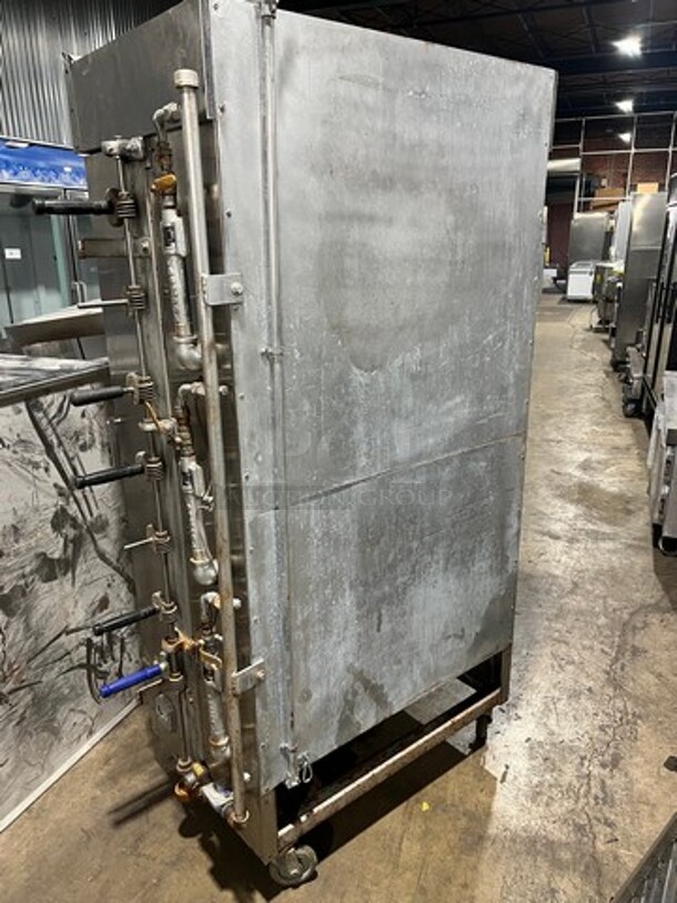 WOW! Attias Commercial Natural Gas Powered 7 Skewer Chicken Rotisserie Machine! All Stainless Steel! On Casters! - Image 5 of 10