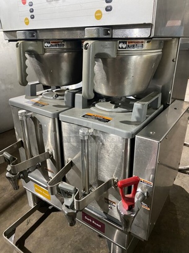 Bunn Dual  Stainless Steel Commercial Countertop Double Coffee Machine w/ Hot Water Dispenser, And 2 Metal Brew Baskets. MODEL DUAL SH DBC SN:DUAL177212 120/208 Volts, 1 Phase. - Image 5 of 12