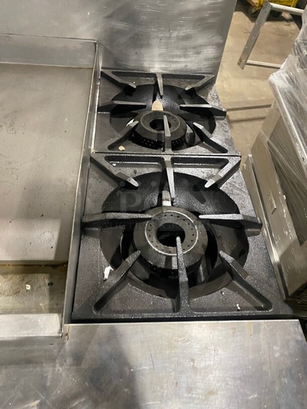 Therma Tek Natural Gas Powered 2 Burner Range With Flat Grill Combo! With Full Size Oven Underneath! Model TMDS36-24G-2-1N Serial 11K02659C! On Legs! - Image 6 of 9