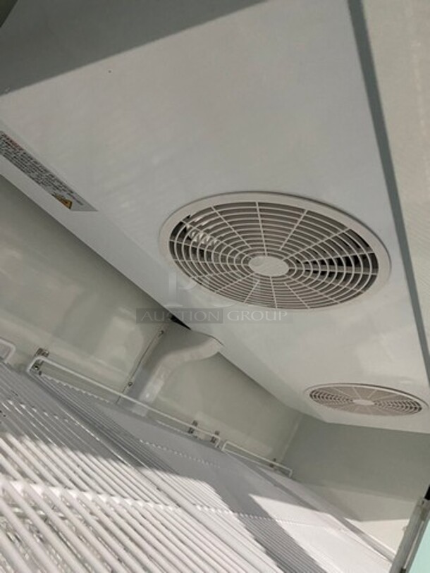 COOL! Universal Coolers Commercial 3 Door Reach In Cooler Merchandiser! With View Through Doors! With Poly Racks! On Casters! Model: EGDMF80B SN: 6115314921051102 115V - Image 7 of 9