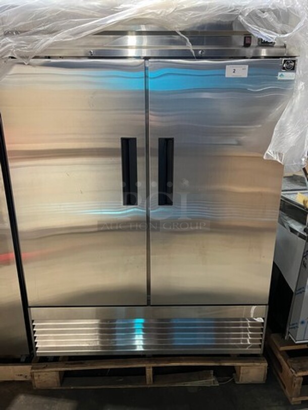 COOL! NEW! SCRATCH-N-DENT! Elite Commercial 2 Door Reach In Cooler! Poly Coated Racks! All Stainless Steel! - Image 2 of 4
