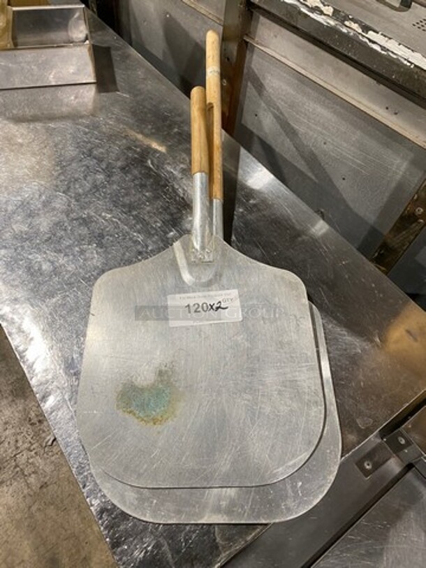 Assorted Size Pizza Paddle! Stainless Steel With Wooden Handle! 2x Your Bid! - Image 1 of 7